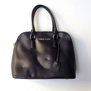 Adrienne Vittadini Handbag‎ Womens Navy Blue L Zip Around Purse Double Strap